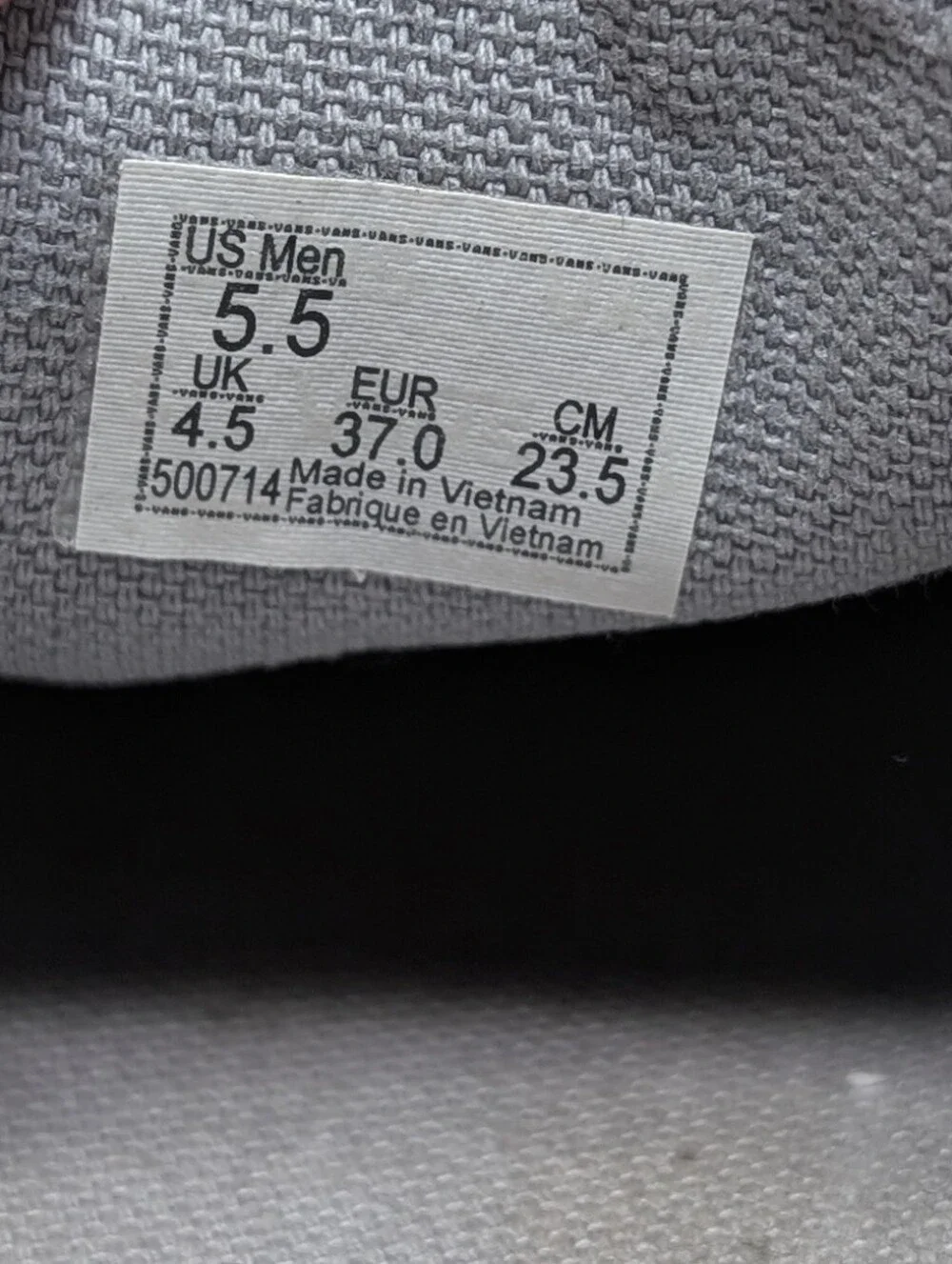 Vans Slip-Ons - Gray Suede & Ivory Canvas - Size 5.5Men/Youth/7 Women